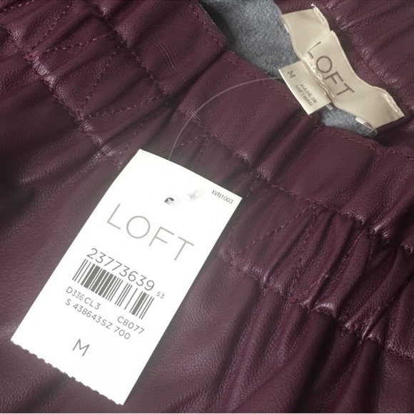 Loft Purple Faux Leather Mini Skirt - Picture 4 of 7